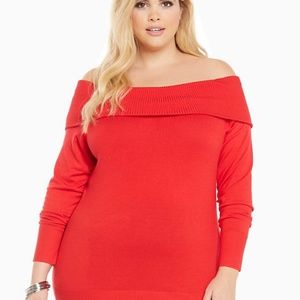 Torrid Red Foldover Collar Sweater